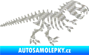 Samolepka Dinosaurus kostra 001 pravá 3D karbon stříbrný