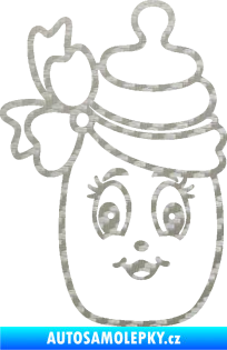 Samolepka Dítě v autě 062 levá kojenecká lahvička 3D karbon stříbrný