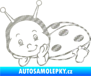 Samolepka Dítě v autě 063 levá beruška 3D karbon stříbrný