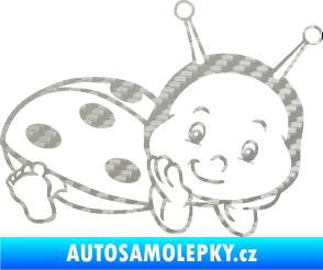 Samolepka Dítě v autě 063 pravá beruška 3D karbon stříbrný