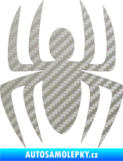Samolepka Pavouk 005 3D karbon stříbrný