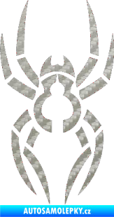 Samolepka Pavouk 006 3D karbon stříbrný