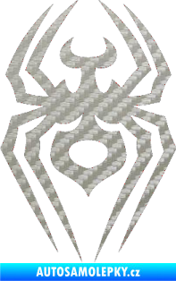 Samolepka Pavouk 008 3D karbon stříbrný