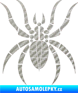 Samolepka Pavouk 010 3D karbon stříbrný