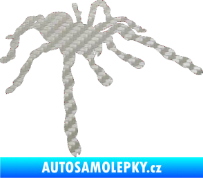 Samolepka Pavouk 013 - pravá 3D karbon stříbrný