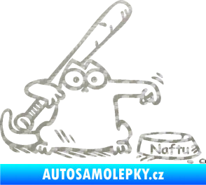 Samolepka Dolej naftu 002 pravá 3D karbon stříbrný