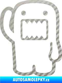 Samolepka Domo 001 levá hello 3D karbon stříbrný