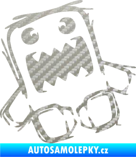 Samolepka Domo 009 levá crazy 3D karbon stříbrný