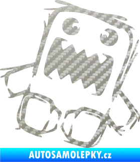 Samolepka Domo 009 pravá crazy 3D karbon stříbrný