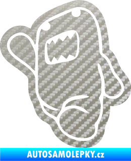 Samolepka Domo 013 levá běžící 3D karbon stříbrný