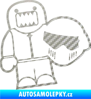 Samolepka Domo 015 levá  Stig 3D karbon stříbrný