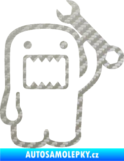 Samolepka Domo 022 pravá mechanik 3D karbon stříbrný