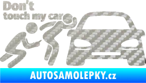 Samolepka Don´t touch my car 009 levá 3D karbon stříbrný