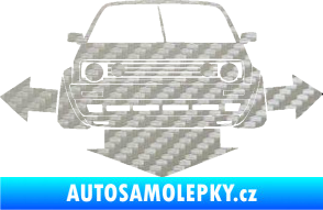 Samolepka Down and out car 002 3D karbon stříbrný