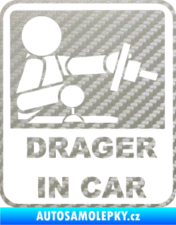 Samolepka Drager in car 001 3D karbon stříbrný