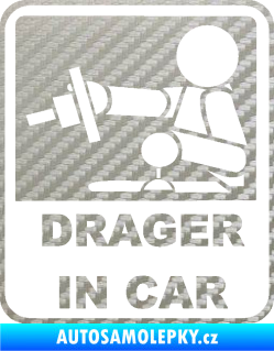 Samolepka Drager in car 002 3D karbon stříbrný