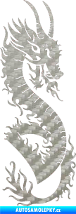 Samolepka Dragon 003 pravá 3D karbon stříbrný