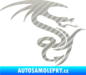 Samolepka Dragon 006 pravá 3D karbon stříbrný