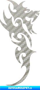 Samolepka Dragon 009 pravá 3D karbon stříbrný