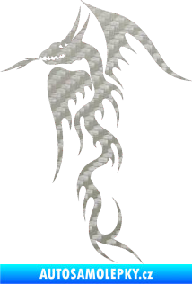 Samolepka Dragon 013 levá 3D karbon stříbrný