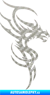 Samolepka Dragon 017 pravá 3D karbon stříbrný