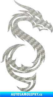 Samolepka Dragon 033 pravá 3D karbon stříbrný