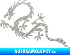 Samolepka Dragon 037 levá 3D karbon stříbrný