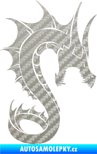 Samolepka Dragon 041 pravá 3D karbon stříbrný