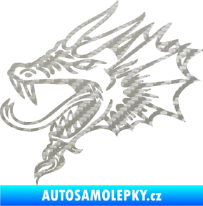 Samolepka Dragon 046 levá 3D karbon stříbrný