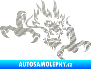 Samolepka Dragon 049 pravá 3D karbon stříbrný