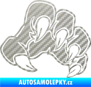 Samolepka Drápy 001 pravá 3D karbon stříbrný