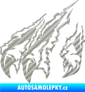 Samolepka Drápy levá 3D karbon stříbrný