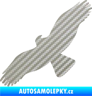 Samolepka Dravec na sklo 001 levá 3D karbon stříbrný