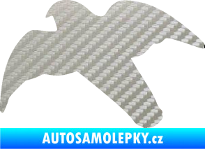 Samolepka Dravec na sklo 003 levá 3D karbon stříbrný