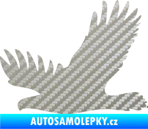 Samolepka Dravec na sklo 004 levá 3D karbon stříbrný
