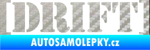 Samolepka Drift 003 nápis 3D karbon stříbrný