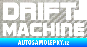 Samolepka Drift Machine nápis 3D karbon stříbrný