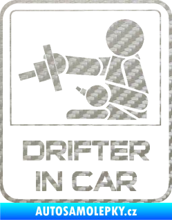 Samolepka Drifter in car 001 3D karbon stříbrný