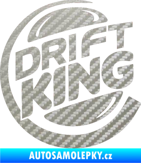 Samolepka Drift king 3D karbon stříbrný