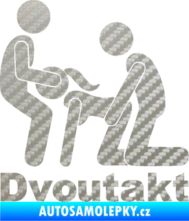 Samolepka Dvoutakt levá 3D karbon stříbrný