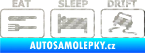 Samolepka Eat sleep drift 001 3D karbon stříbrný
