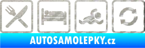 Samolepka Eat sleep swimming repeat plavání 3D karbon stříbrný