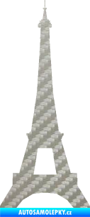Samolepka Eifelova věž 001 3D karbon stříbrný