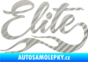 Samolepka Elite nápis 3D karbon stříbrný