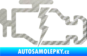 Samolepka Engine fail 002 motor 3D karbon stříbrný