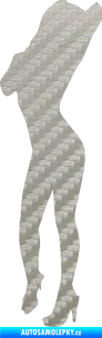 Samolepka Erotická žena 008 levá 3D karbon stříbrný