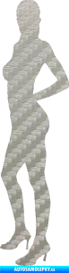Samolepka Erotická žena 019 levá 3D karbon stříbrný