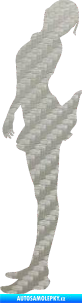 Samolepka Erotická žena 027 levá 3D karbon stříbrný