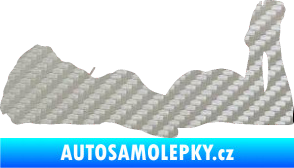 Samolepka Erotická žena 034 levá 3D karbon stříbrný