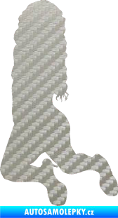 Samolepka Erotická žena 038 levá 3D karbon stříbrný